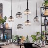 Koyoto lampa wisząca, kula świetlna, lampa wisząca bursztynowy, przezroczysty, przydymiony, 6-punktowe