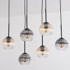 Koyoto lampa wisząca, kula świetlna, lampa wisząca bursztynowy, przezroczysty, przydymiony, 6-punktowe