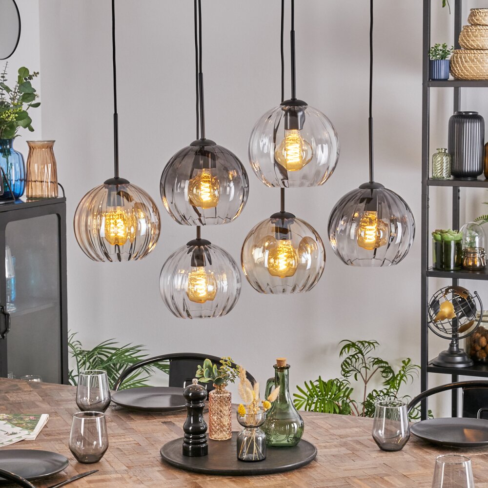 Koyoto Lampa wisząca, Kula świetlna, Lampa wisząca W kolorze bursztynu, Przezroczysty, Przydymiony, 6-punktowe main product photo
