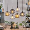 Koyoto lampa wisząca, kula świetlna, lampa wisząca bursztynowy, przezroczysty, przydymiony, 6-punktowe