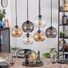 Koyoto lampa wisząca, kula świetlna, lampa wisząca bursztynowy, przezroczysty, przydymiony, 6-punktowe