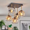 Koyoto lampa sufitowa, kula świetlna złoty, czarny, 5-punktowe