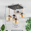 Koyoto lampa sufitowa, kula świetlna złoty, czarny, 5-punktowe