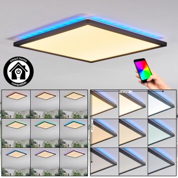 Zuren Lampa sufitowa, Panel LED Czarny, 1-punktowy, Zmieniacz kolorów