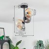 Koyoto lampa sufitowa, kula świetlna 31 cm bursztynowy, przezroczysty, przydymiony, 4-punktowe