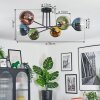 Koyoto Lampa sufitowa, Kula świetlna 78 cm Niebeieski, Złoty, Zielony, Przezroczysty, W kolorze miedzi, 6-punktowe