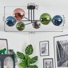 Gastor lampa sufitowa, kula świetlna 80 cm niebeieski, chrom, zielony, miedziany, przydymiony, 6-punktowe