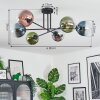Gastor lampa sufitowa, kula świetlna 80 cm niebeieski, chrom, zielony, przezroczysty, miedziany, przydymiony, 6-punktowe