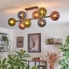 Gastor lampa sufitowa, kula świetlna niebeieski, zielony, miedziany, 8-punktowe