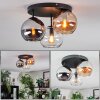 Koyoto lampa sufitowa, kula świetlna bursztynowy, chrom, przezroczysty, przydymiony, 3-punktowe