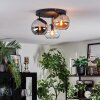 Koyoto lampa sufitowa, kula świetlna bursztynowy, chrom, przezroczysty, przydymiony, 3-punktowe
