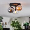Koyoto lampa sufitowa, kula świetlna bursztynowy, chrom, przezroczysty, przydymiony, 3-punktowe