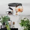 Koyoto lampa sufitowa, kula świetlna bursztynowy, chrom, przezroczysty, przydymiony, 3-punktowe