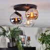 Koyoto lampa sufitowa, kula świetlna bursztynowy, chrom, przezroczysty, przydymiony, 3-punktowe