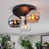 Koyoto lampa sufitowa, kula świetlna bursztynowy, chrom, przezroczysty, przydymiony, 3-punktowe