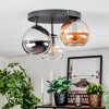 Koyoto lampa sufitowa, kula świetlna bursztynowy, chrom, przezroczysty, przydymiony, 3-punktowe