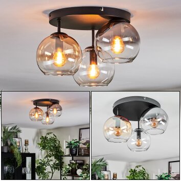 Koyoto Lampa sufitowa, Kula świetlna W kolorze bursztynu, Przezroczysty, Przydymiony, 3-punktowe Koyoto Lampa sufitowa, Kula świetlna W kolorze bursztynu, Przezroczysty, Przydymiony, 3-punktowe
