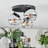 Koyoto lampa sufitowa, kula świetlna chrom, przezroczysty, przydymiony, 3-punktowe