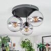 Koyoto lampa sufitowa, kula świetlna przezroczysty, przydymiony, 3-punktowe