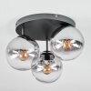 Koyoto lampa sufitowa, kula świetlna przezroczysty, przydymiony, 3-punktowe