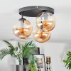Gastor Lampa sufitowa, Kula świetlna W kolorze bursztynu, 3-punktowe Gastor Lampa sufitowa, Kula świetlna W kolorze bursztynu, 3-punktowe