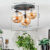 Gastor Lampa sufitowa, Kula świetlna W kolorze bursztynu, 3-punktowe Gastor Lampa sufitowa, Kula świetlna W kolorze bursztynu, 3-punktowe