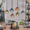 Koyoto lampa wisząca, kula świetlna, lampa wisząca niebeieski, zielony, przezroczysty, miedziany, 6-punktowe