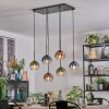 Koyoto lampa wisząca, kula świetlna, lampa wisząca niebeieski, zielony, przezroczysty, miedziany, 6-punktowe
