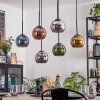 Koyoto lampa wisząca, kula świetlna, lampa wisząca niebeieski, chrom, złoty, miedziany, przydymiony, 6-punktowe