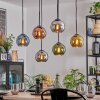 Koyoto lampa wisząca, kula świetlna, lampa wisząca niebeieski, chrom, złoty, miedziany, przydymiony, 6-punktowe