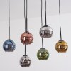 Koyoto lampa wisząca, kula świetlna, lampa wisząca niebeieski, chrom, złoty, miedziany, przydymiony, 6-punktowe