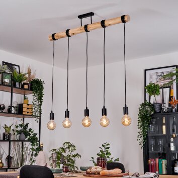 Soungou Lampa wisząca, Lampa wisząca Ecru, Czarny, 5-punktowe