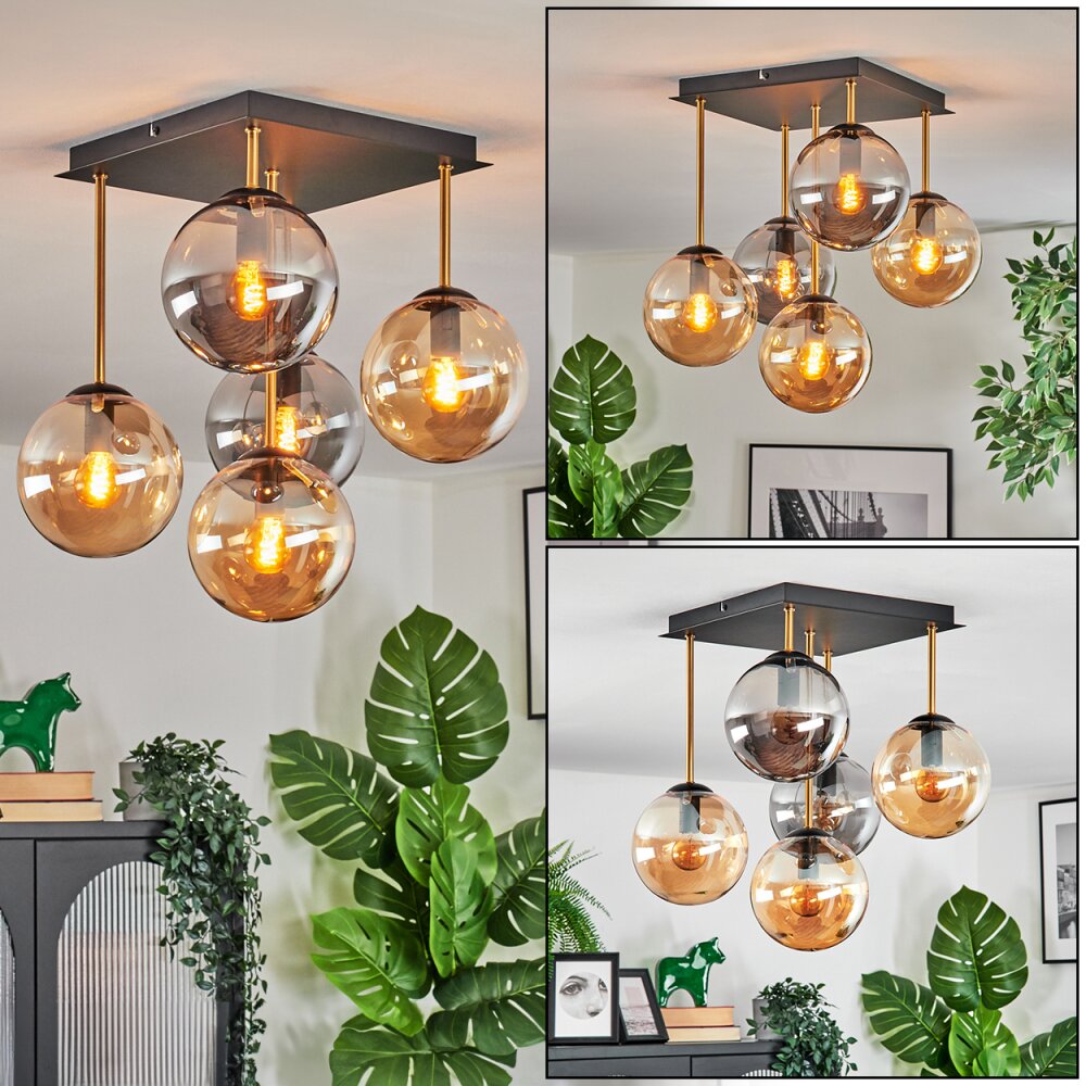 Gastor Lampa sufitowa, Kula świetlna Złoty, Czarny, 5-punktowe main product photo