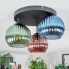Koyoto lampa sufitowa, kula świetlna niebeieski, zielony, miedziany, 3-punktowe