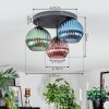Koyoto lampa sufitowa, kula świetlna niebeieski, zielony, miedziany, 3-punktowe
