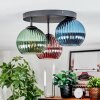 Koyoto lampa sufitowa, kula świetlna niebeieski, zielony, miedziany, 3-punktowe