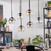 Koyoto lampa wisząca, kula świetlna, lampa wisząca bursztynowy, przezroczysty, przydymiony, 6-punktowe