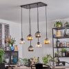 Ripoll lampa wisząca, kula świetlna, lampa wisząca bursztynowy, przezroczysty, przydymiony, 6-punktowe