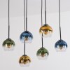 Koyoto lampa wisząca, kula świetlna, lampa wisząca niebeieski, złoty, zielony, przezroczysty, 6-punktowe