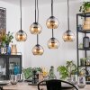 Koyoto lampa wisząca, kula świetlna, lampa wisząca bursztynowy, 6-punktowe