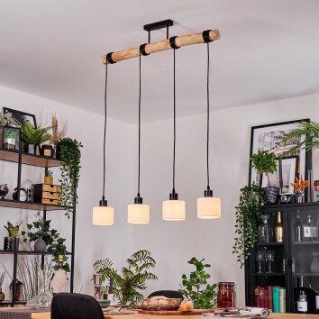 Bassagoda lampa wisząca, lampa wisząca kolory naturalne, czarny, 4-punktowe