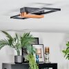 Macos Lampa sufitowa LED Wygląd drewna, Czarny, 1-punktowy