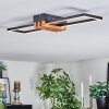 Macos Lampa sufitowa LED Wygląd drewna, Czarny, 1-punktowy