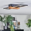Macos Lampa sufitowa LED Wygląd drewna, Czarny, 1-punktowy