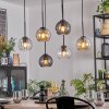Koyoto lampa wisząca, kula świetlna, lampa wisząca bursztynowy, przezroczysty, przydymiony, 6-punktowe