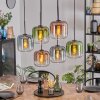 Lauden lampa wisząca, lampa wisząca niebeieski, zielony, przezroczysty, miedziany, 6-punktowe