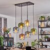Lauden lampa wisząca, lampa wisząca bursztynowy, niebeieski, zielony, przezroczysty, miedziany, 6-punktowe
