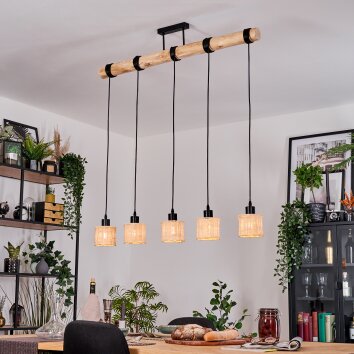 Cavaca Lampa wisząca, Lampa wisząca Ecru, Czarny, 5-punktowe