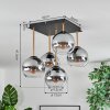 Koyoto lampa sufitowa, kula świetlna złoty, czarny, 5-punktowe