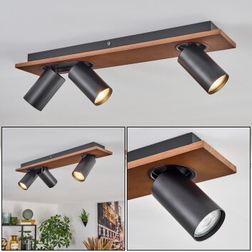 Dalan Lampa sufitowa, Spot sufitowy LED Ecru, Czarny, 3-punktowe